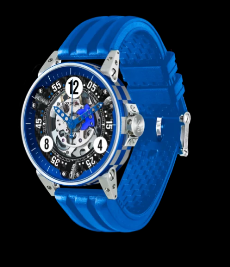 Review High Quality B.R.M Replica Watches For Sale BRM Racing V6-44-SA Blue Skeleton Cercolor